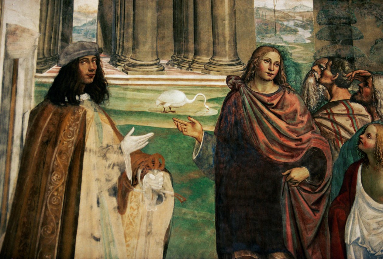 Benedict reparerar trätråget, Vita av Saint Benedict da Nurcia av Giovanni Antonio Bazzi Sodoma