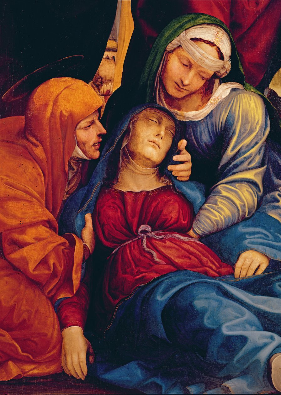 Detalj av deponering (altartavla) som visar Madonna svimning av Giovanni Antonio Bazzi Sodoma