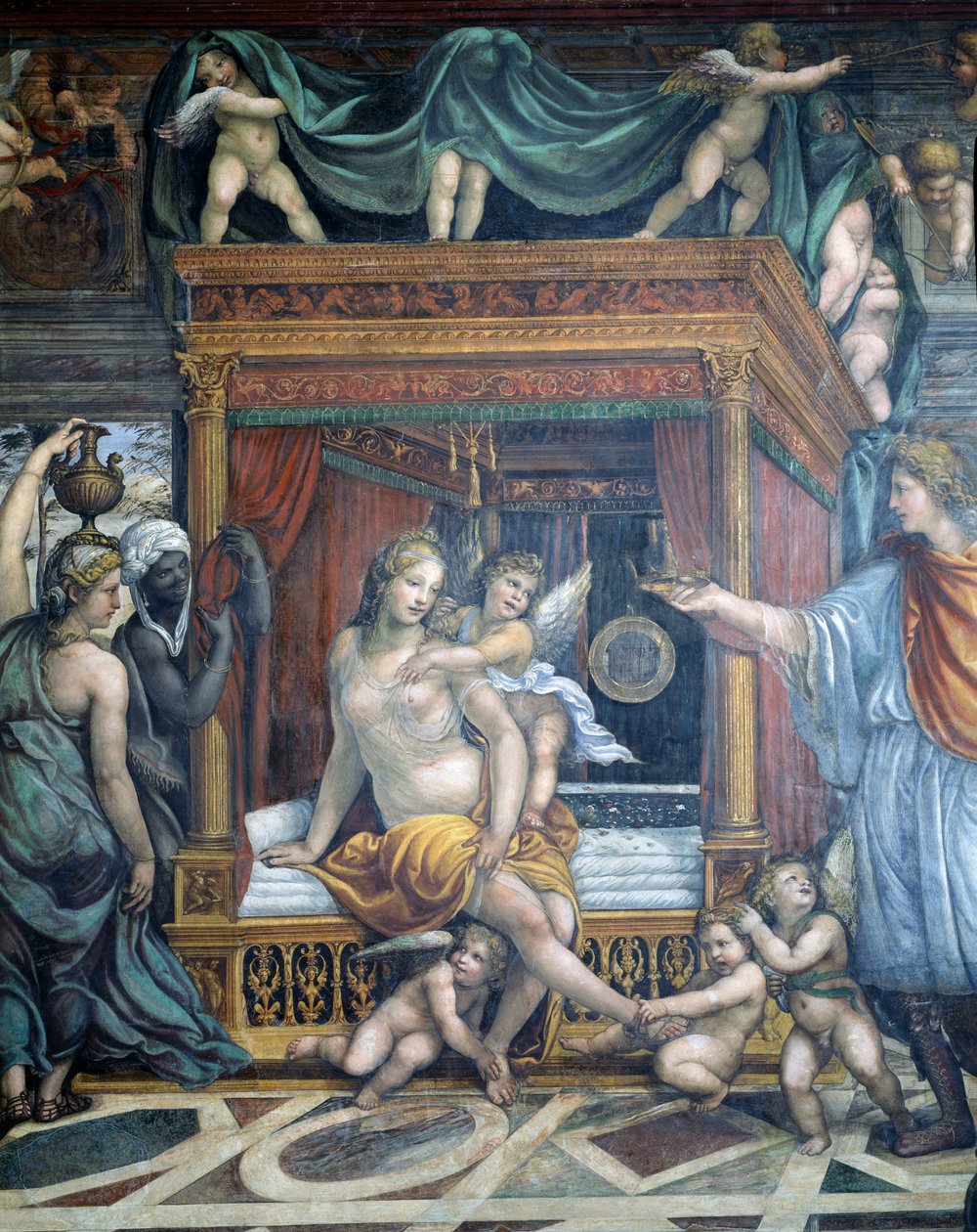 Sala delle Nozze di Alessandro e Rossana Hall av Alexander den stores bröllop 356-323 f.Kr av Giovanni Antonio Bazzi Sodoma