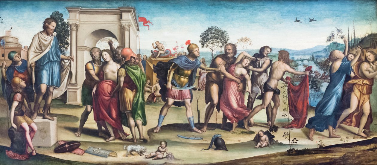 Våldtäkten av de sabinska kvinnorna av Giovanni Antonio Bazzi Sodoma