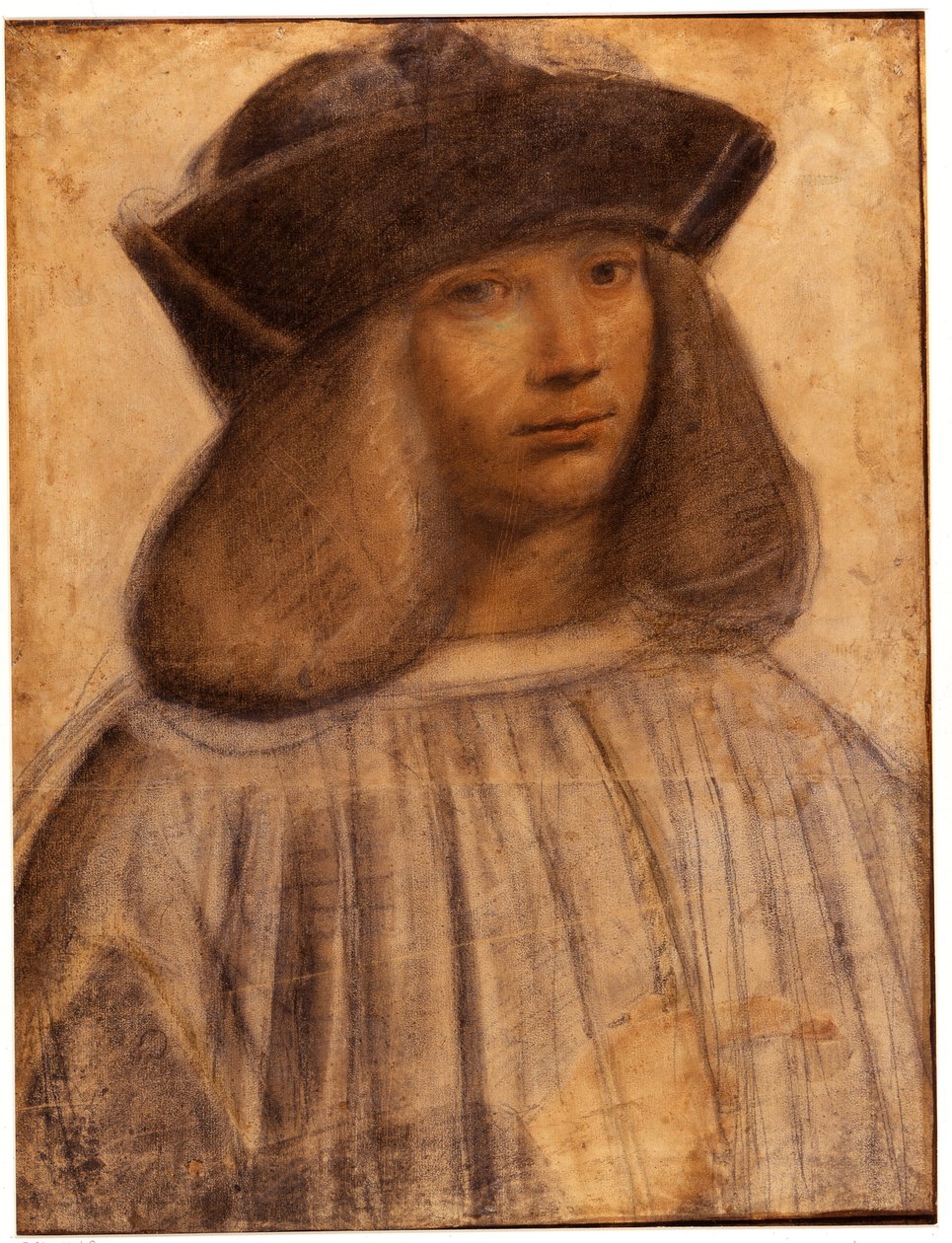 Porträtt av Francesco Melzi (v. 1491-1570) italiensk målare, elev och följeslagare (älskare) av Leonard de Vinci (teckning) av Giovanni Antonio Boltraffio
