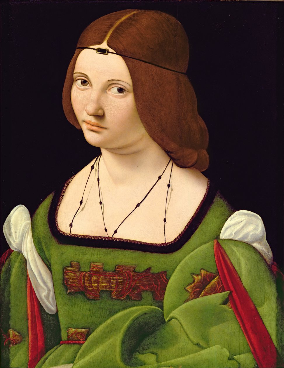Porträtt av en dam (se 130357) (efter restaurering) av Giovanni Antonio Boltraffio