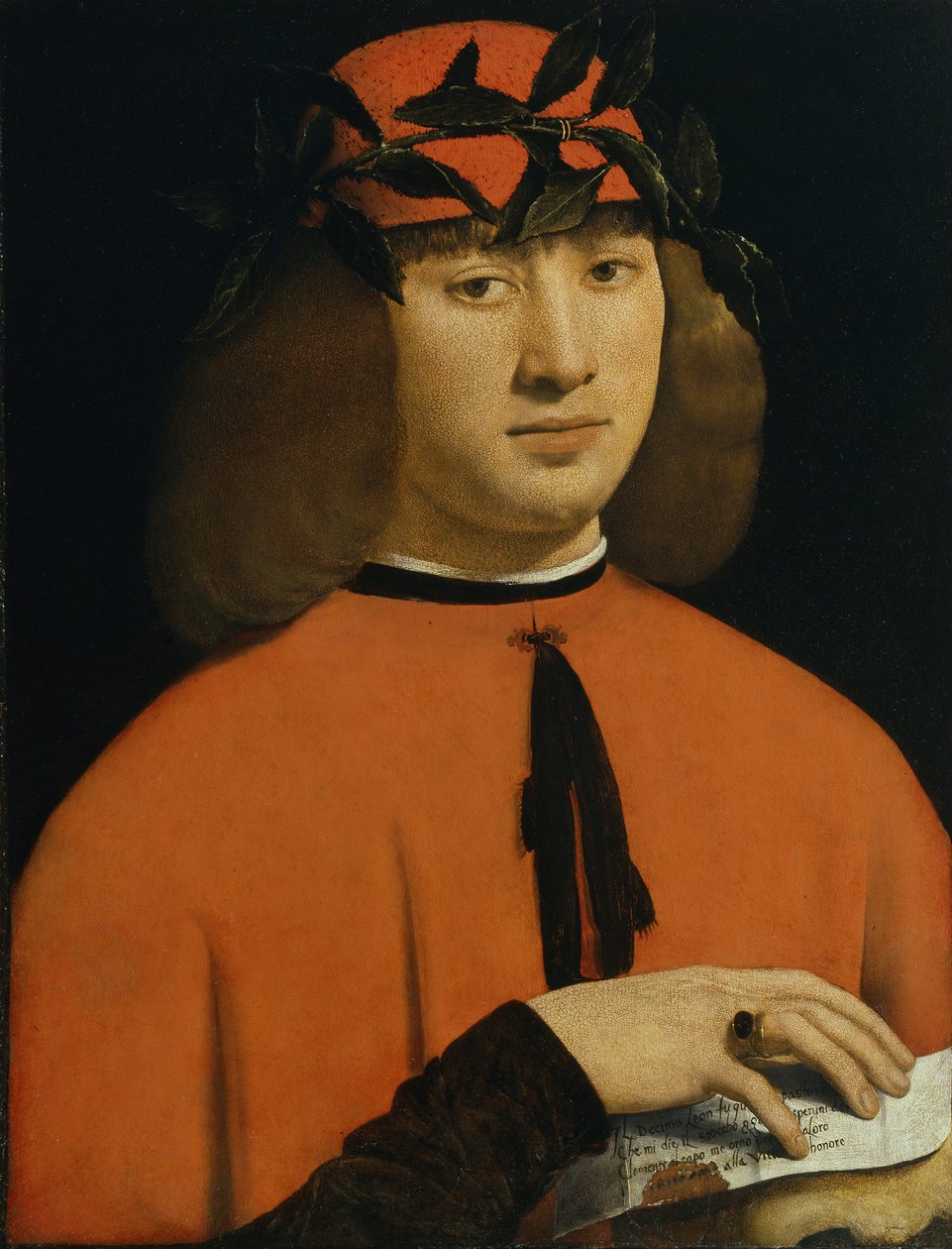 Porträtt av en ung man, ca 1500 (olja på panel) av Giovanni Antonio Boltraffio