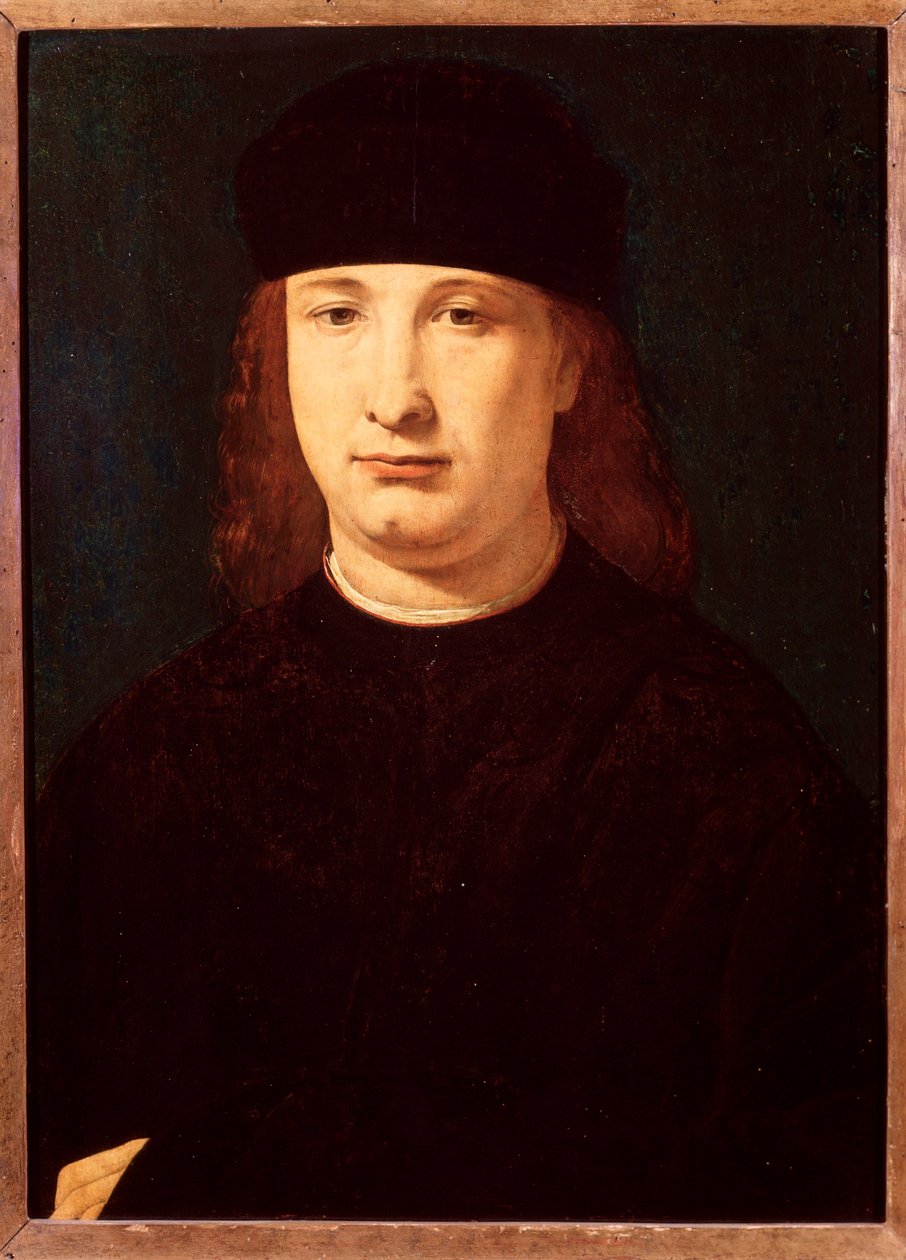 Porträtt av den italienska poeten Girolamo Casio (olja på trä, ca 1500-1520) av Giovanni Antonio Boltraffio