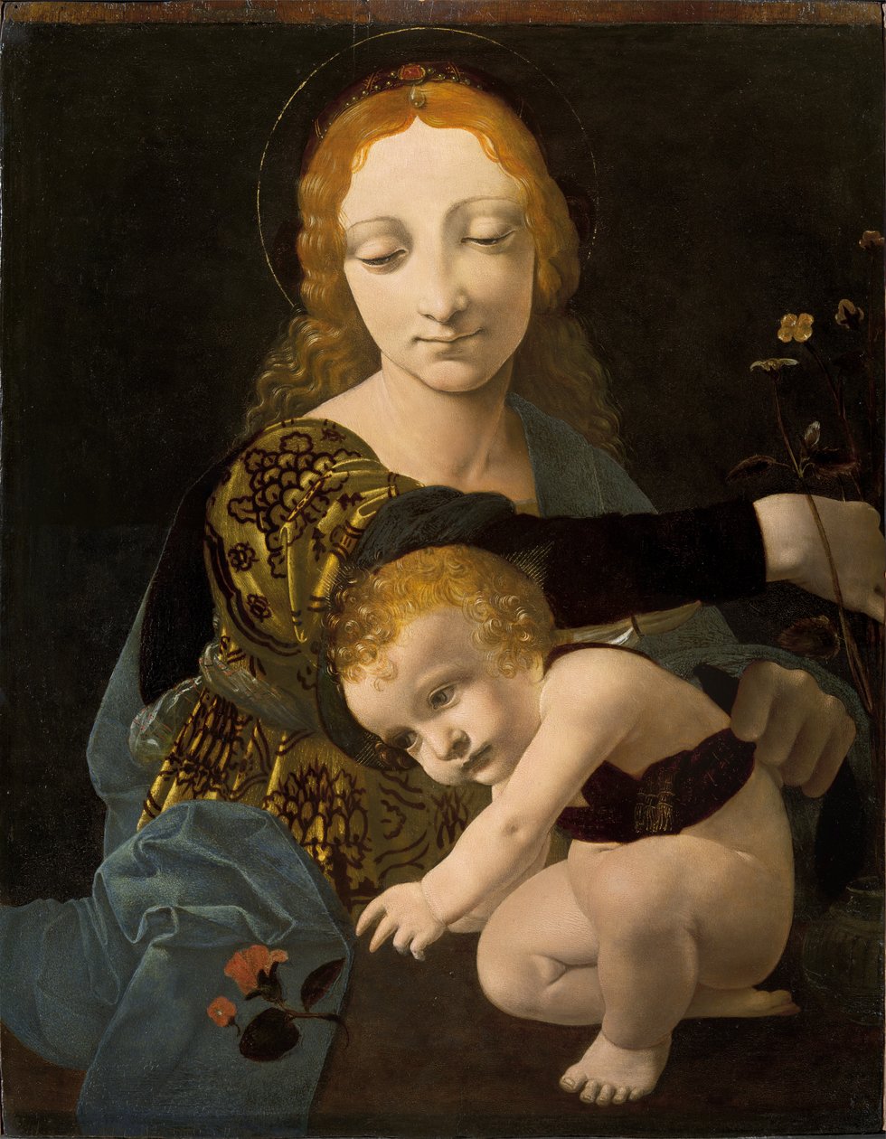 Jungfrun och barnet (The Madonna of the Rose) av Giovanni Antonio Boltraffio