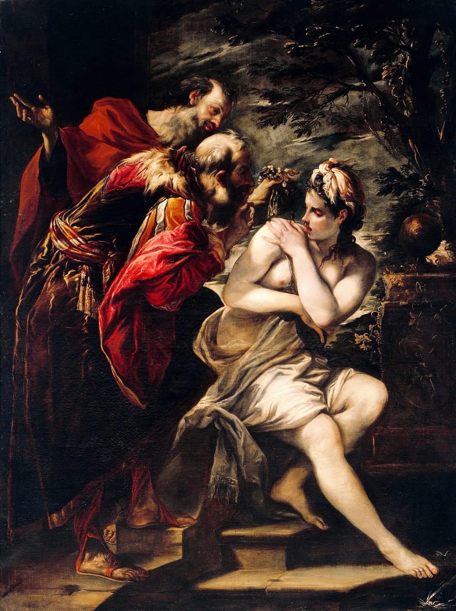 Susanna and Elders av Giovanni Antonio Burrini (1656-1727), olja på duk av Giovanni Antonio Burrini or Burino