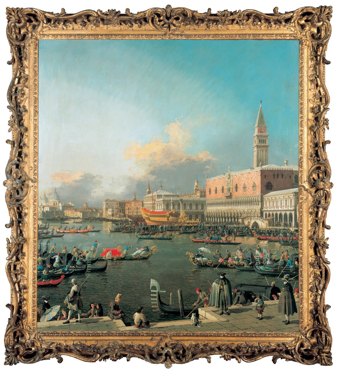 Bucintoro på Molo, Venedig, på Kristi himmelsfärdsdag av Giovanni Antonio Canal