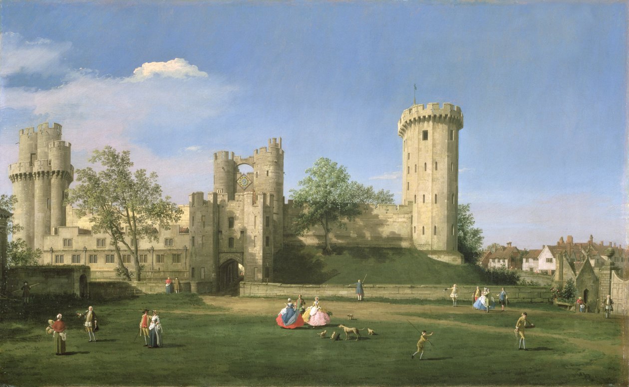 Warwick Castle, East Front from the Courtyard, 1752 av Giovanni Antonio Canal