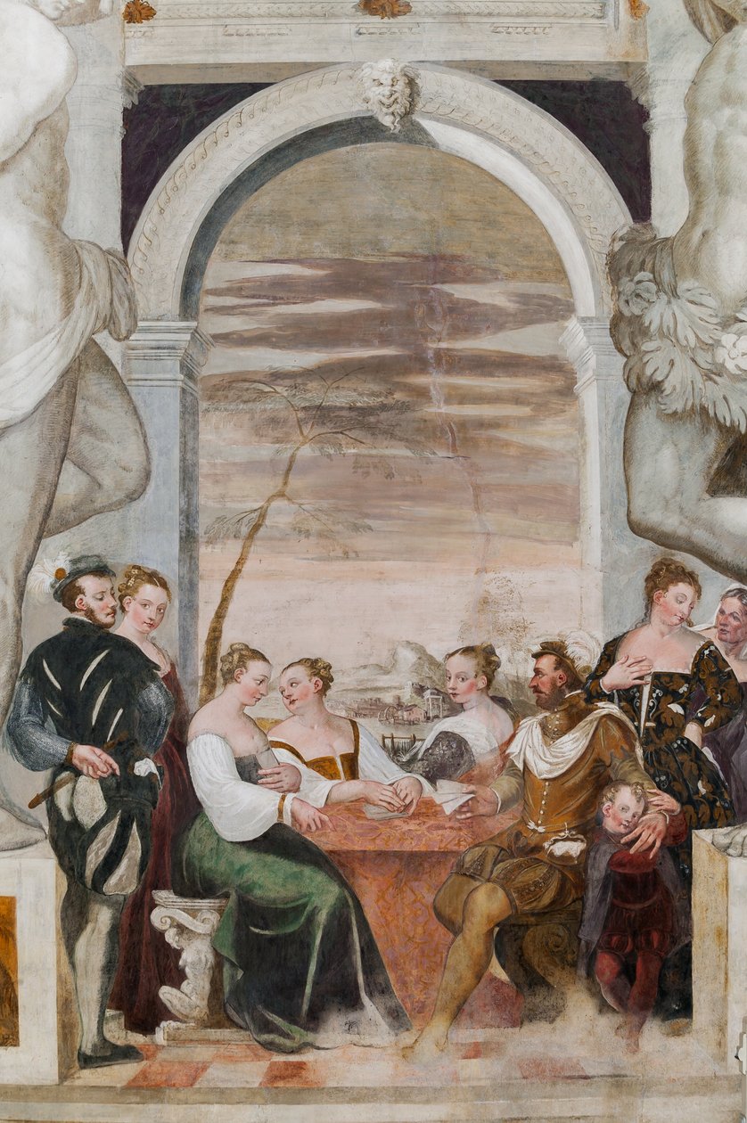 Kortspel, stora salen, ca 1570 (fresk) av Giovanni Antonio Fasolo