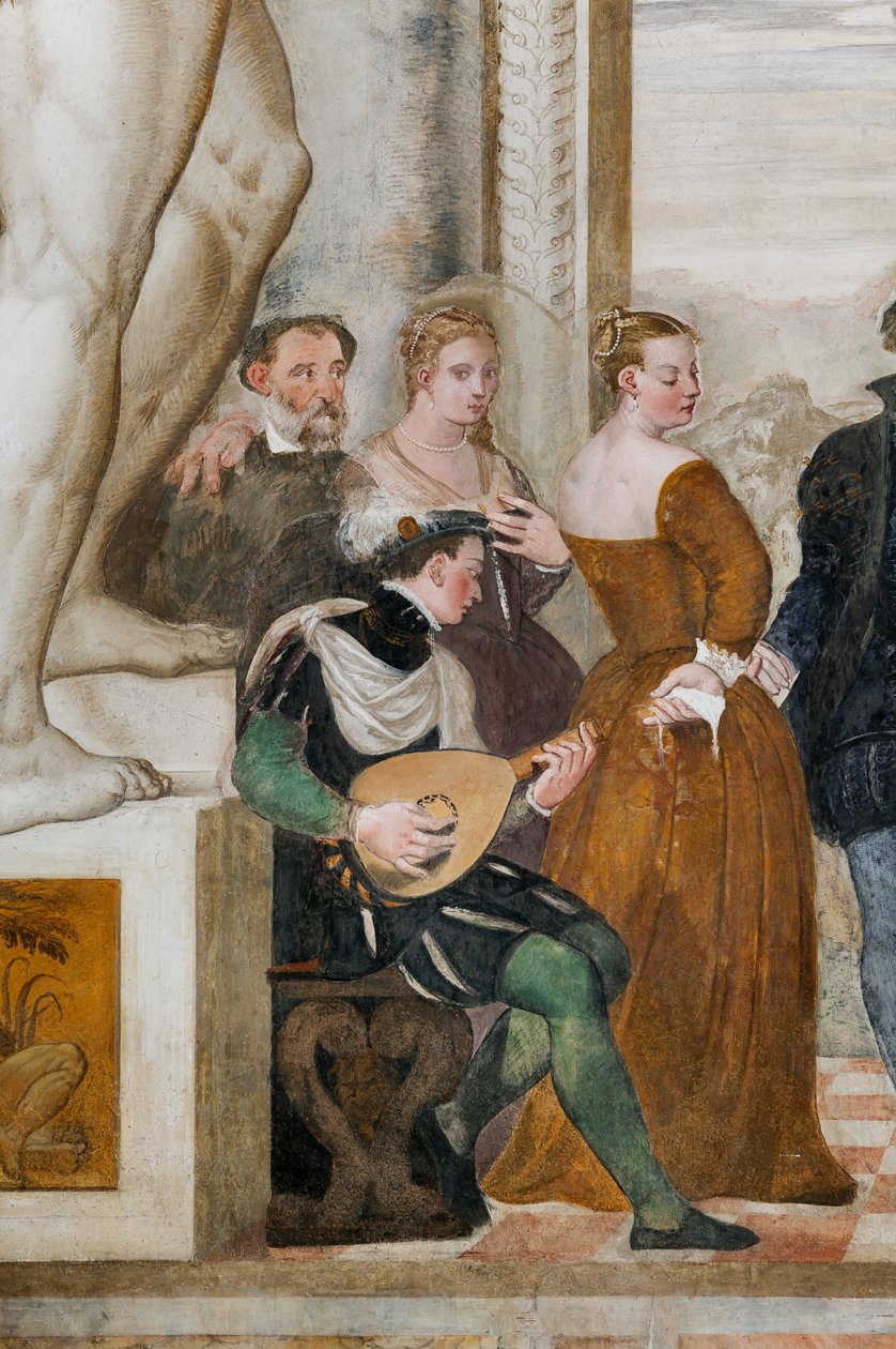 Inbjudan till dansen, stora salen, ca 1570 (fresk) av Giovanni Antonio Fasolo