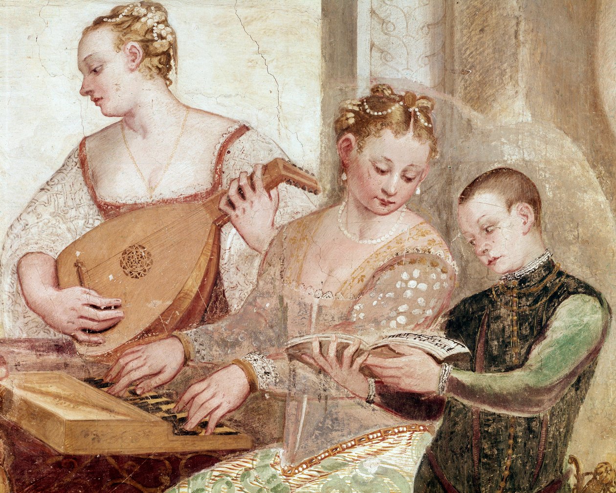 Konserten, detalj (Fresco av Giovanni Antonio Fasolo