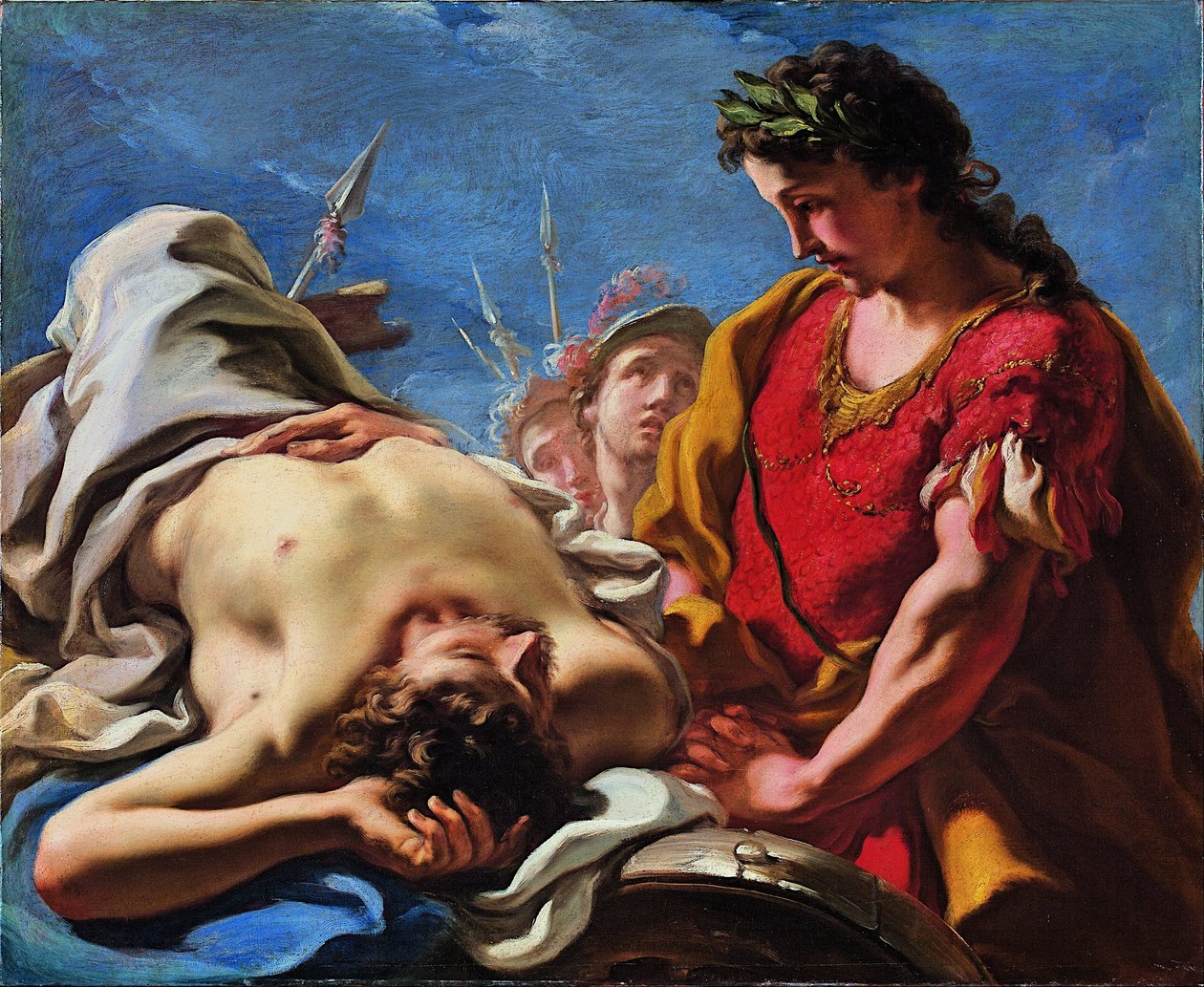Alexander vid den döde Darius lik av Giovanni Antonio Pellegrini