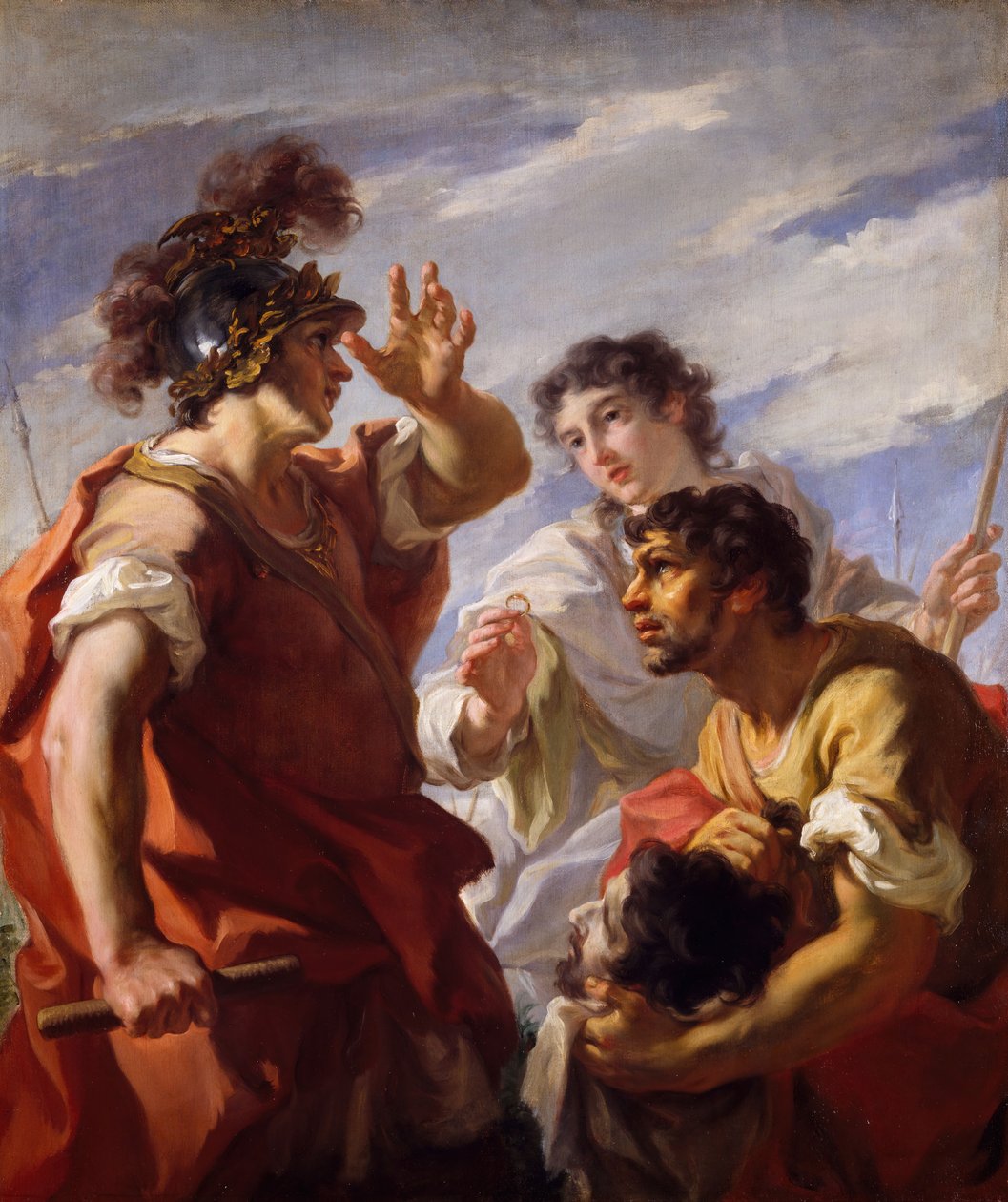 Caesar före Alexandria, 1724-25. av Giovanni Antonio Pellegrini