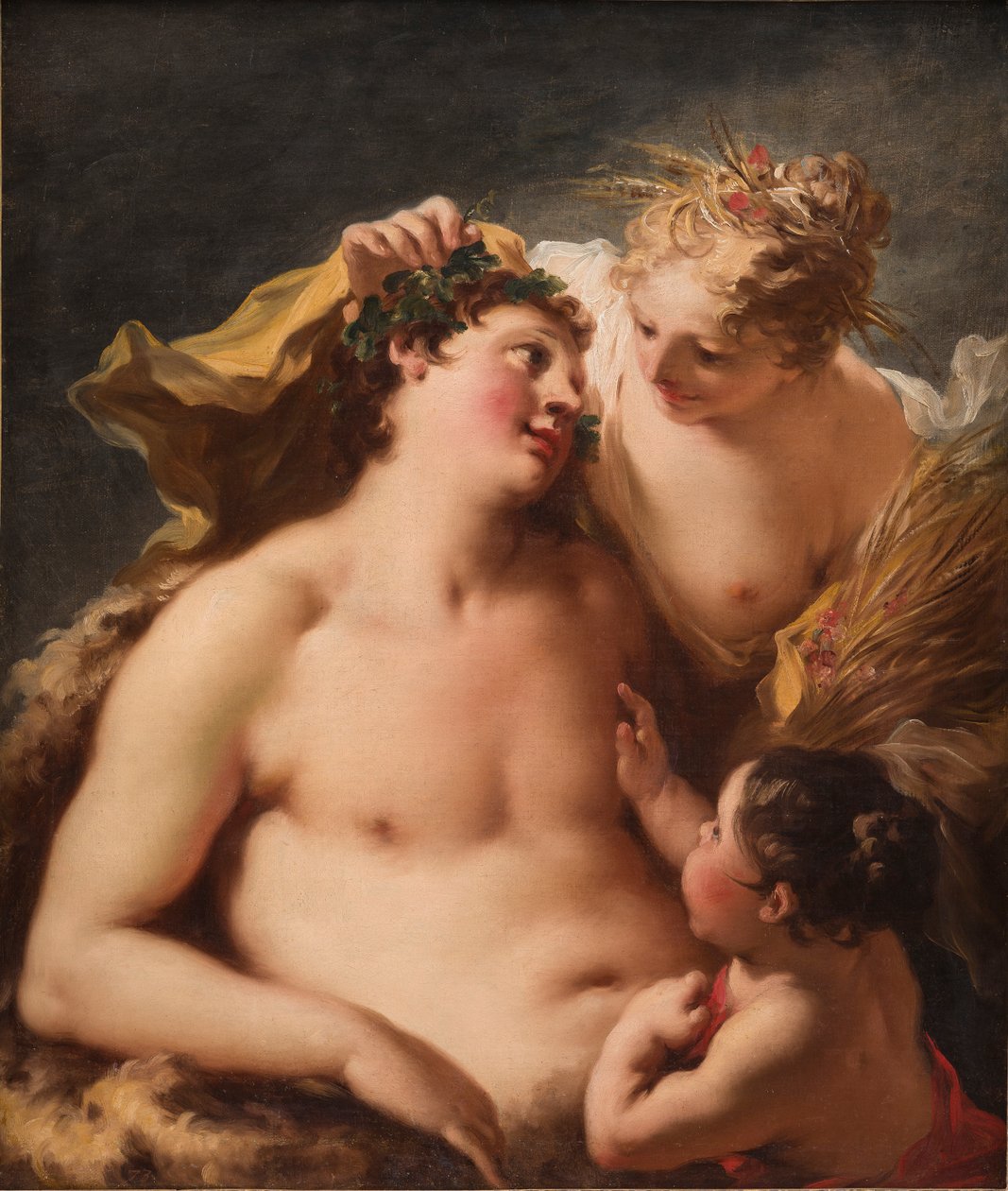 Ceres, Bacchus och Cupid av Giovanni Antonio Pellegrini