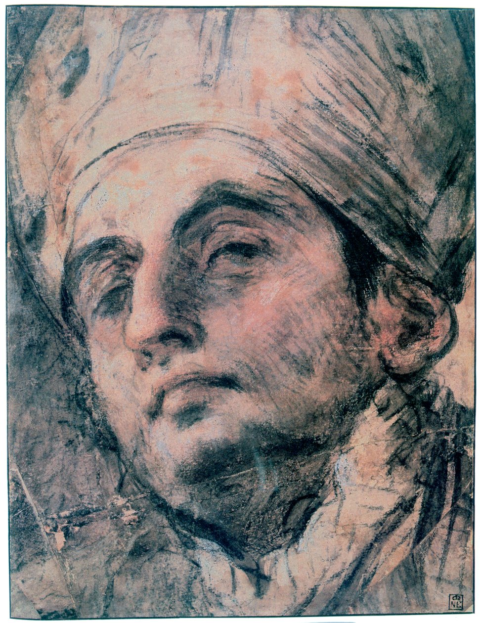 Porträttstudie, c1676-1727 av Giovanni Antonio Pellegrini