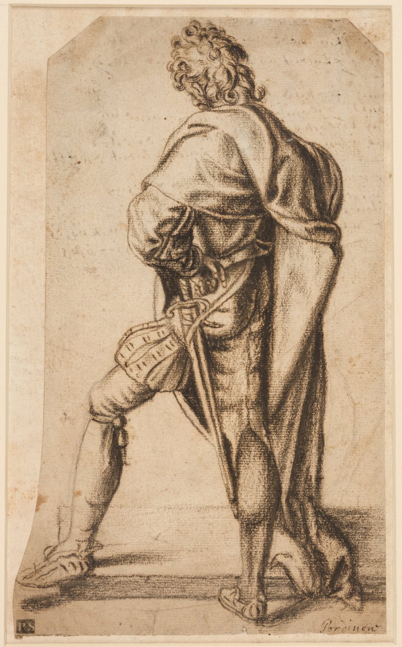 En man stående, sedd bakifrån av Giovanni Antonio Pordenone