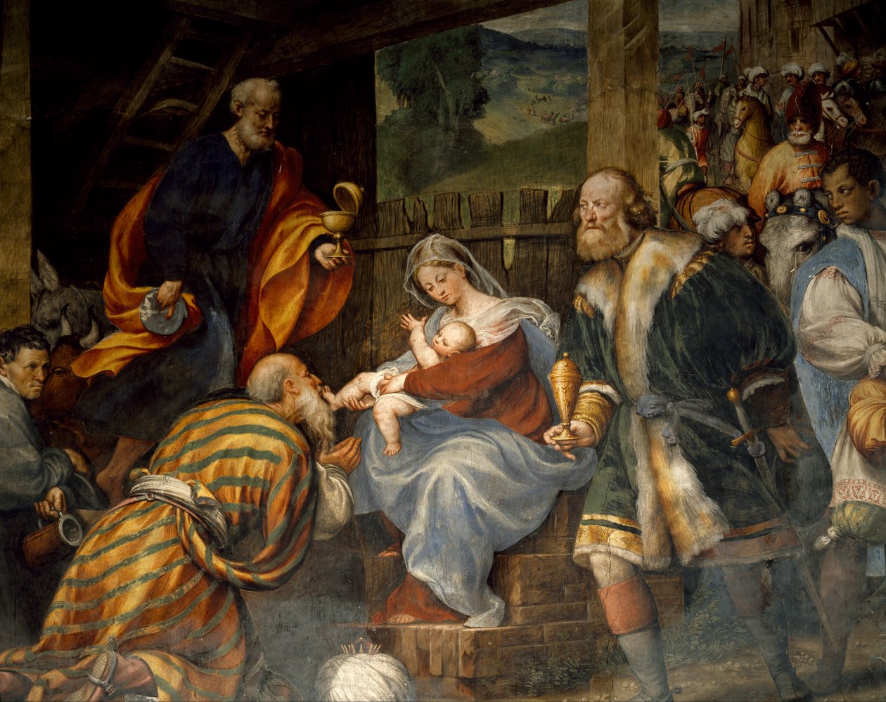 Tillbedjan av Magi av Giovanni Antonio Pordenone
