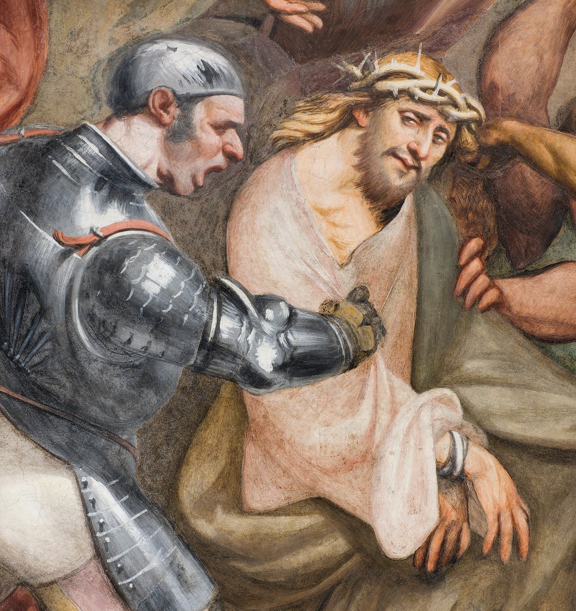 Central Aave, tredje sträckan söderut, klättra till Golgata, Il Pordenone av Giovanni Antonio Pordenone