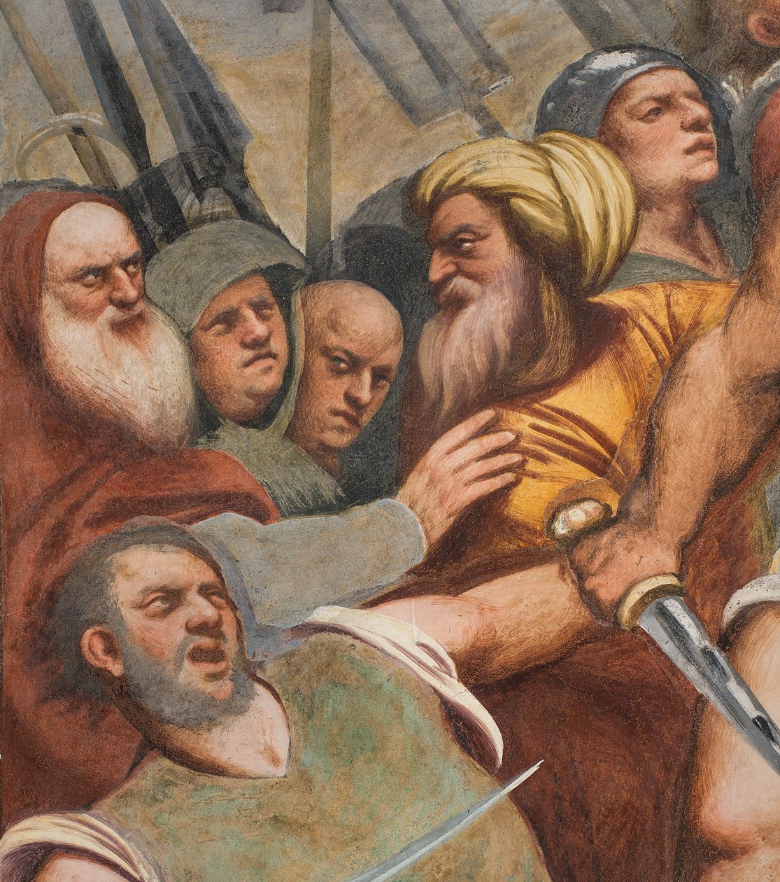 Centralgången, första sydspann, Kristus spikad på korset, Pordenone av Giovanni Antonio Pordenone