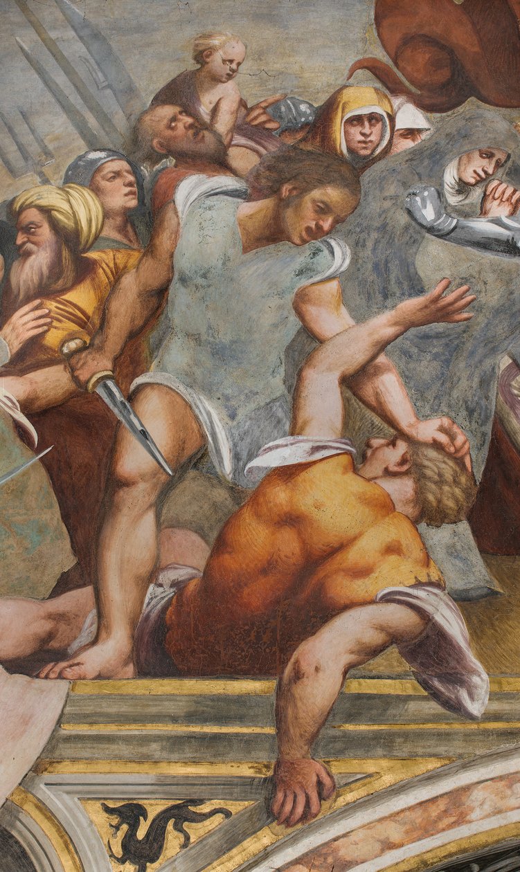 Centralgången, första sydspann, Kristus spikad på korset, Pordenone av Giovanni Antonio Pordenone