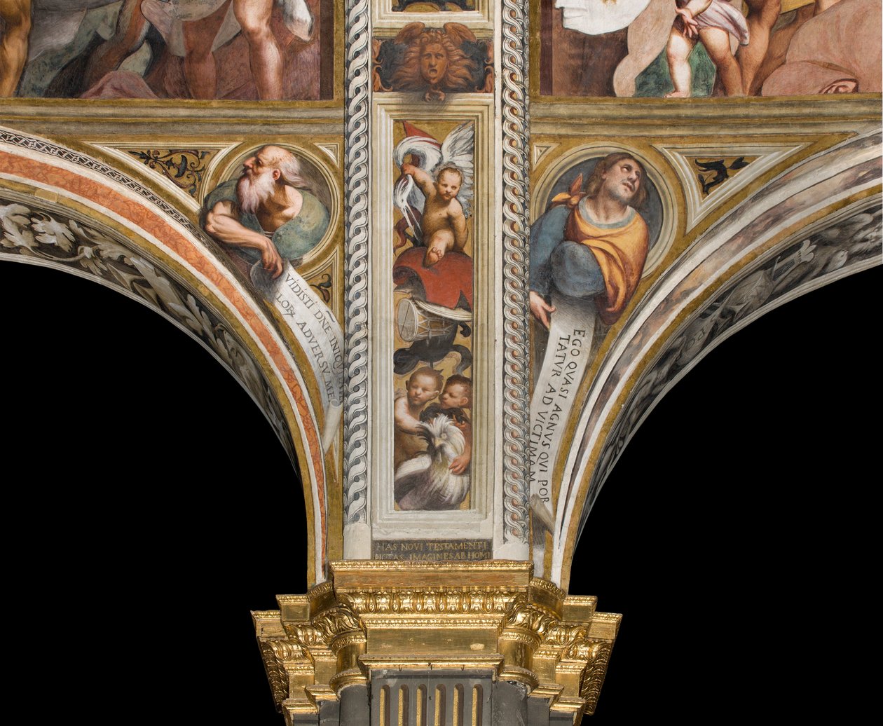 Centralskepp, andra och tredje sträckan söderut, IL Pordenone 1520, byster med profeter av Giovanni Antonio Pordenone