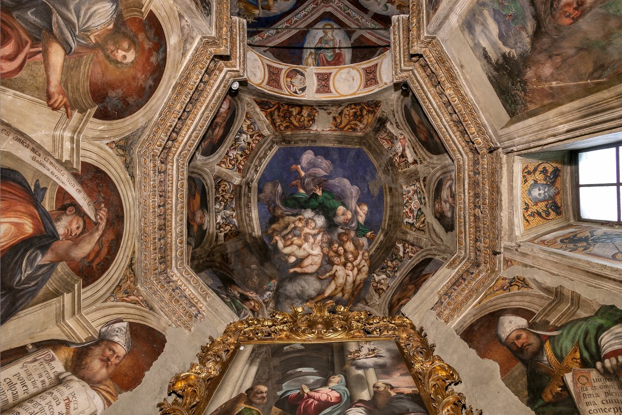 Gud som skapare bland änglar, ca 1529 av Giovanni Antonio Pordenone