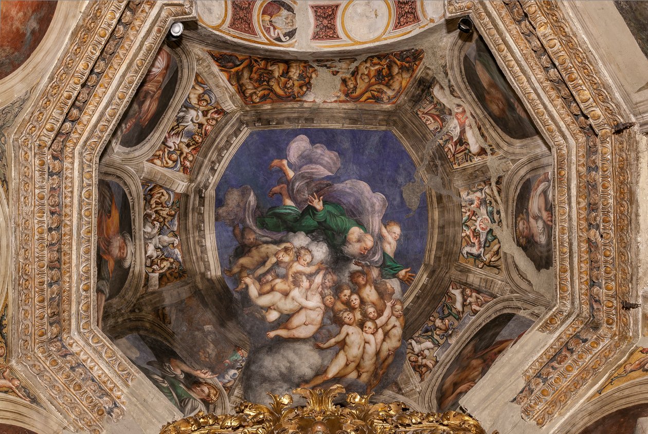 Gud som skapare bland änglar, ca 1529 av Giovanni Antonio Pordenone