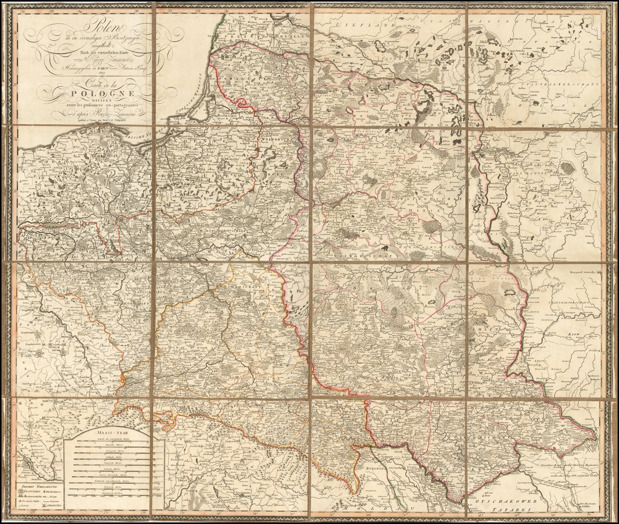 1807 års karta över Polen av Giovanni Antonio Rizzi Zannoni