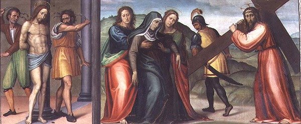 Kuangaziwa kwa Kristo na Barabara ya Kalvariswed av Giovanni Antonio Sogliani