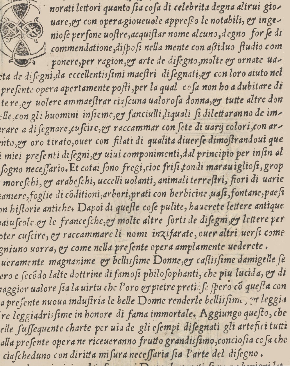 Exempel på recammi, titelsida verso, 1530. av Giovanni Antonio Tagliente