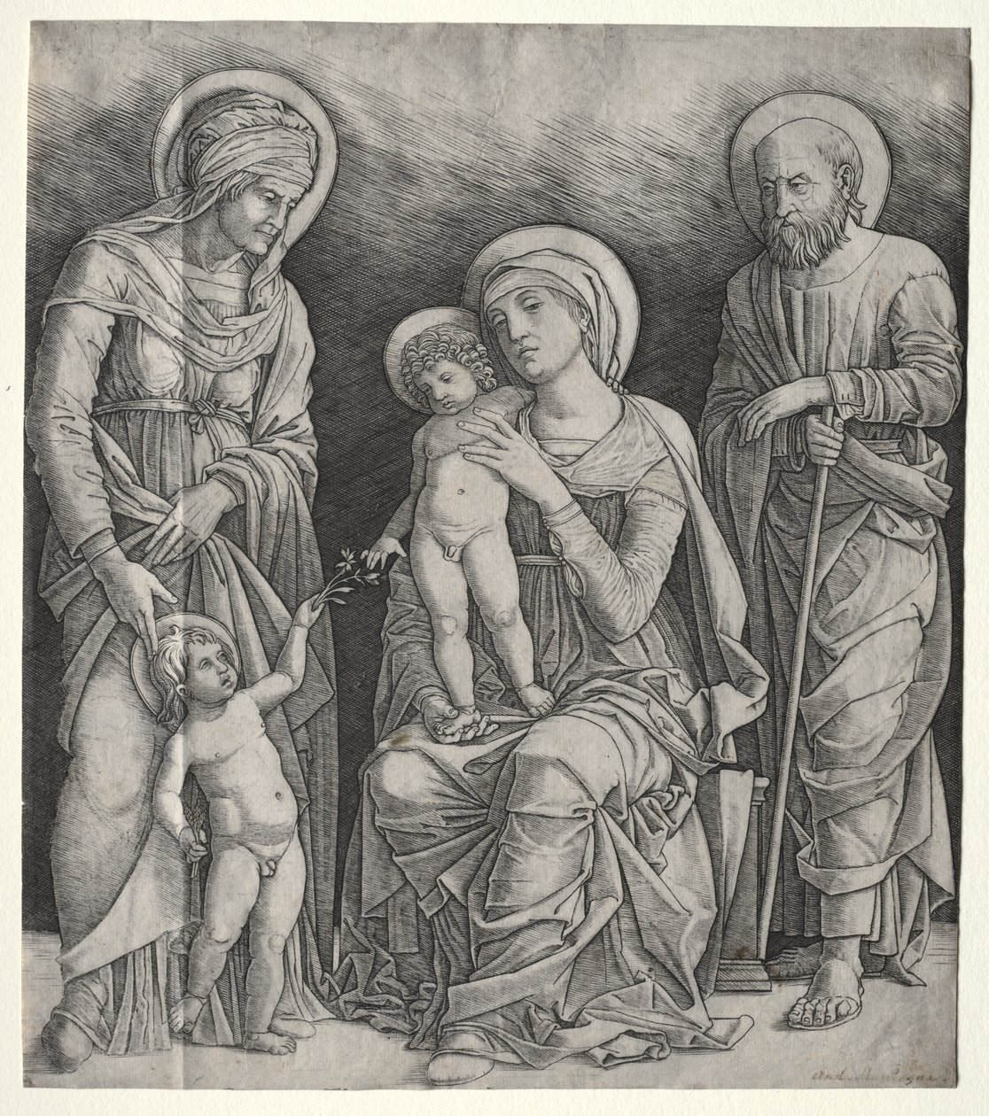 Helig familj med St. Elizabeth och spädbarnet St. John the Baptist av Giovanni Antonio da Brescia