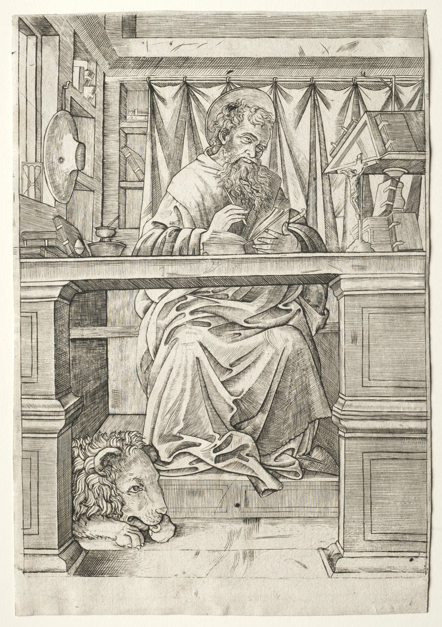 St. Hieronymus i hans studie, ca. 1510. av Giovanni Antonio da Brescia