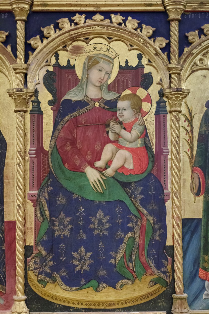 Madonna med barn bland helgonen Hieronymus, Benedictus av Giovanni Antonio da Pesaro