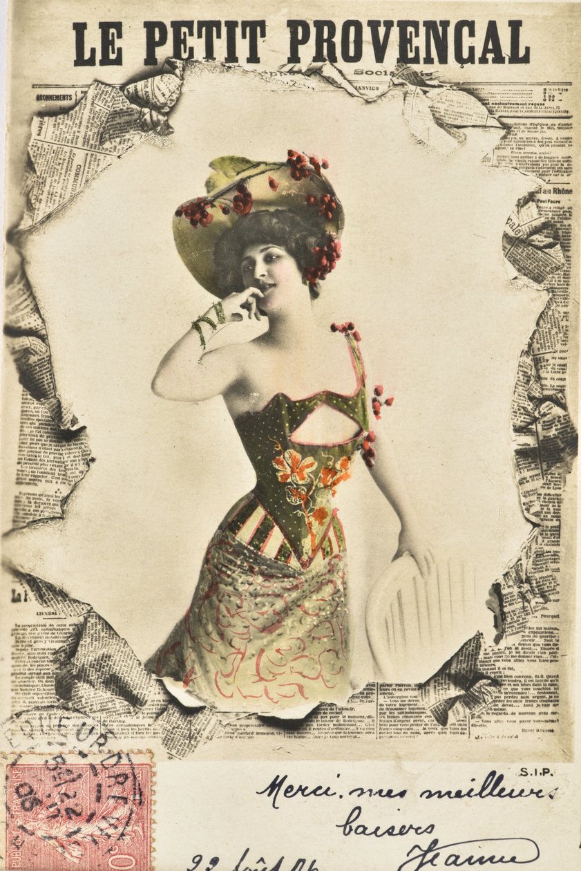 Vykort: Journal Le Peer Provencal - daterat 1906 av Phillipe de Marlier