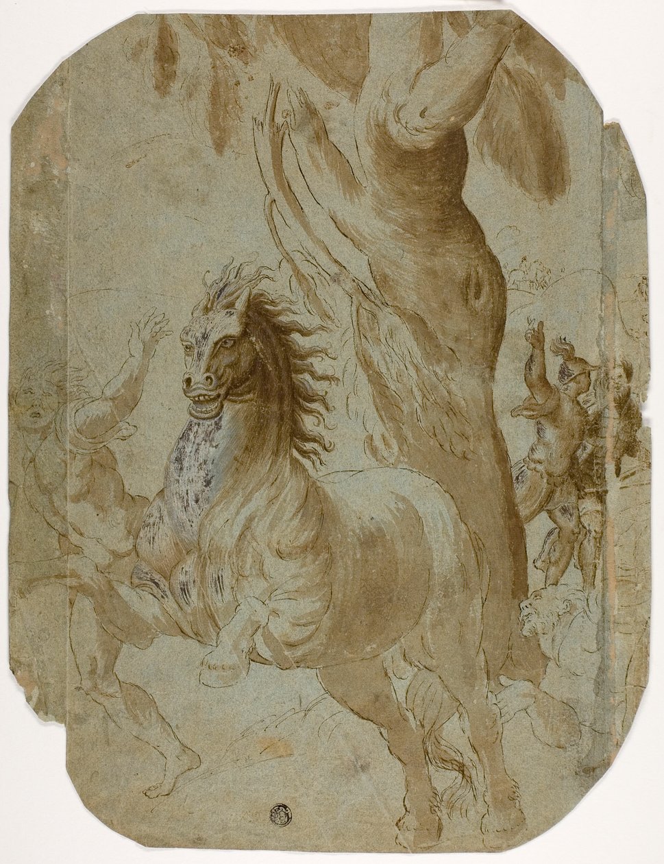 Omvandling av St. Paul (recto); Man sedd bakifrån (verso) av Giovanni Antonio da Pordenone