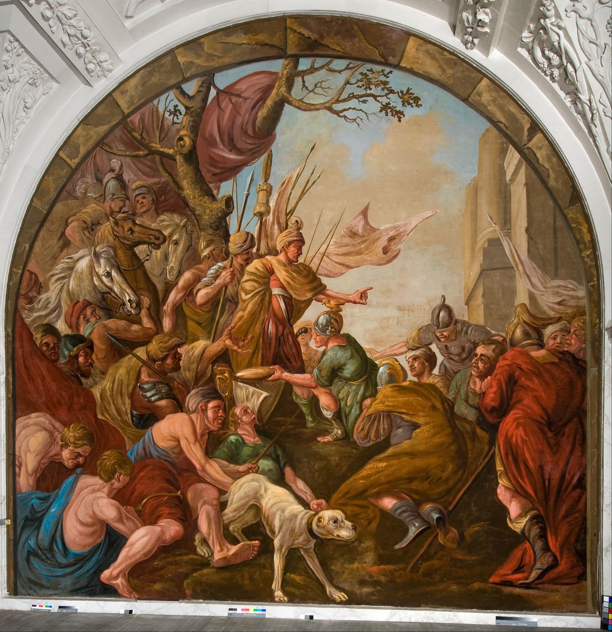 Romerskt byte lagts vid foten av Claudius Civilis av Giovanni Antonio de Groot