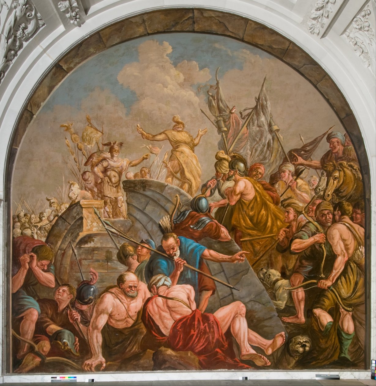 Fredsförhandlingarna mellan Claudius Civilis och Quintus Petillis Cerialis av Giovanni Antonio de Groot