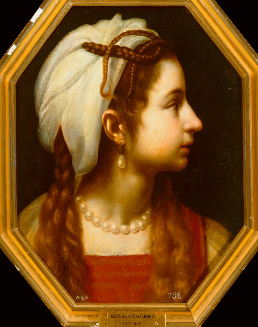 Porträtt av en flicka. 10032898 ... av Giovanni Baglione