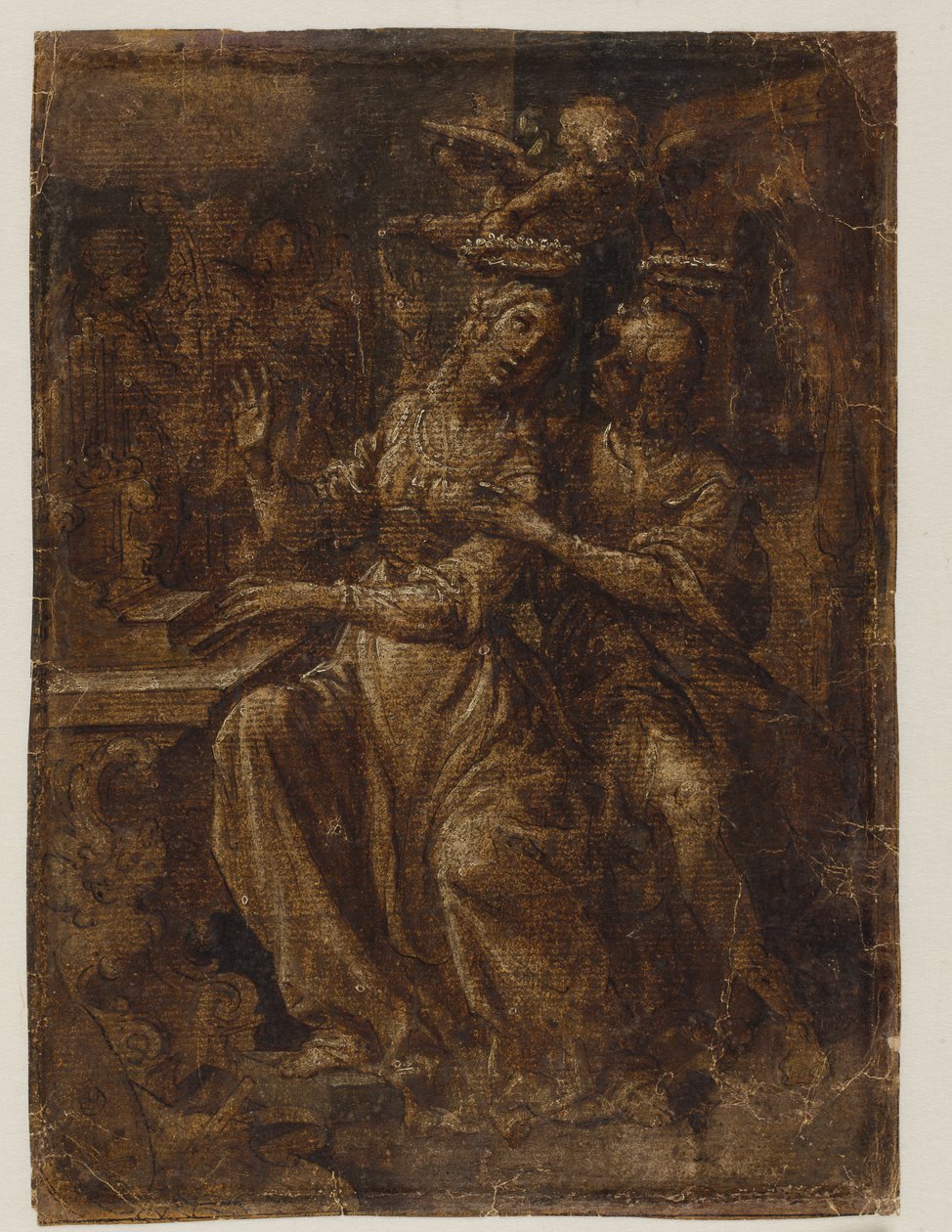 Sts Cecilia och Valerianus vid orgeln av Giovanni Baglione