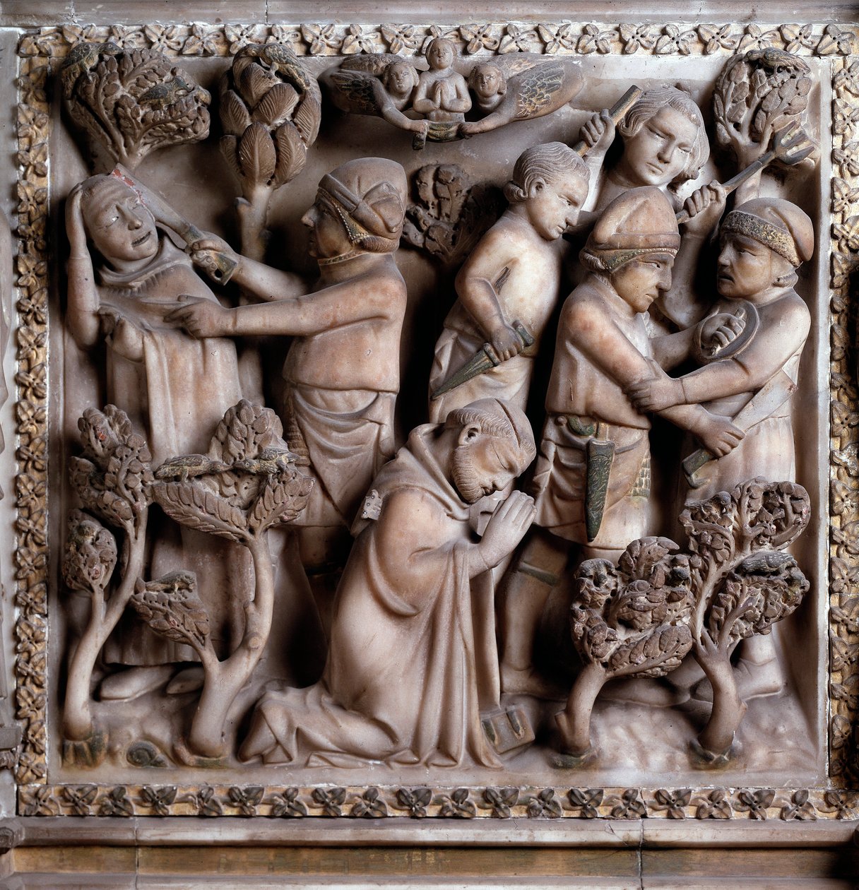 Representation av martyren till Peter av Verona av Giovanni Balduccio