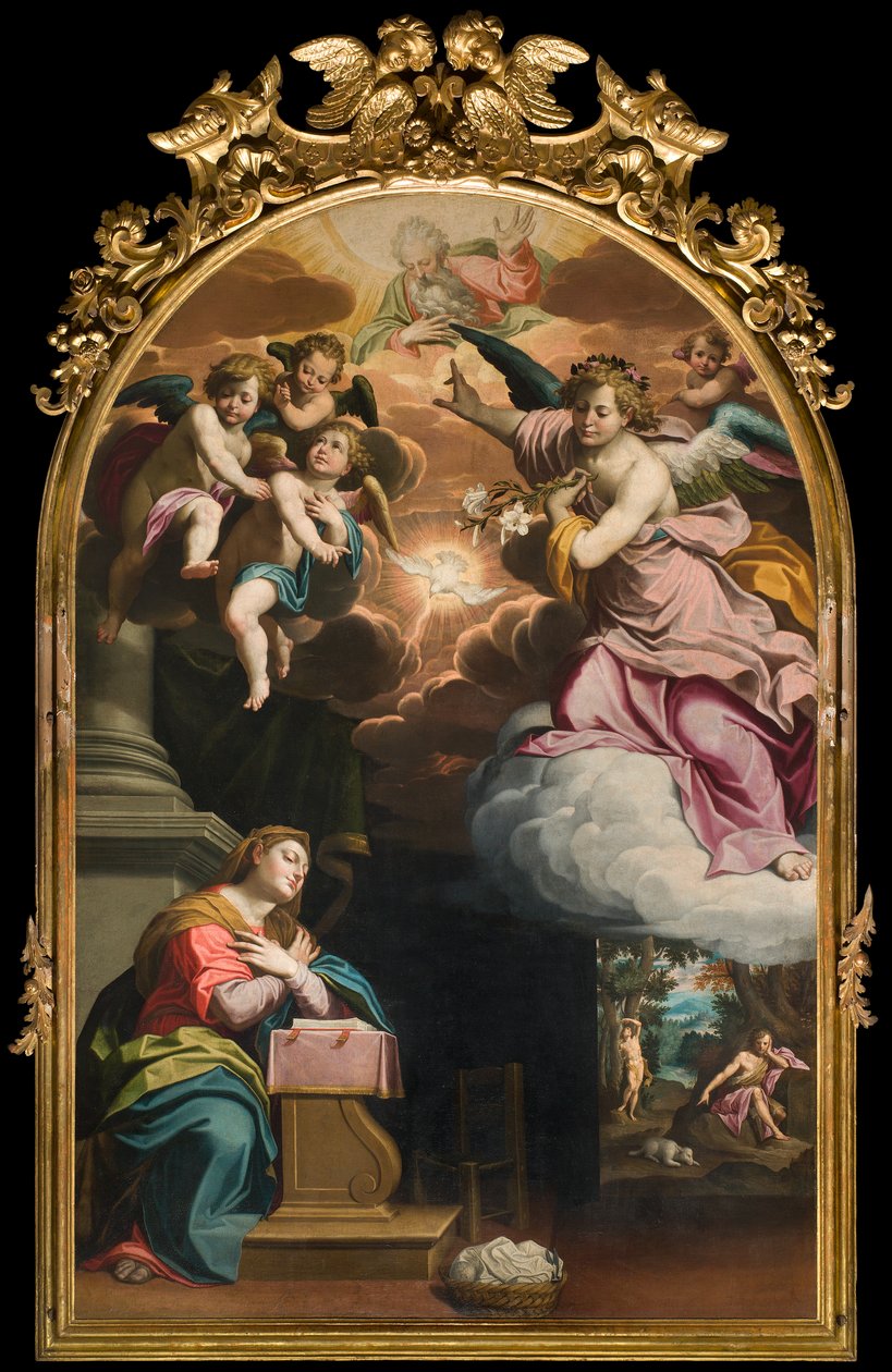 Södra tvärskeppet, bebådelsens altare, altartavla av Giovanni Battista Trotti känd som Il Malosso 1594 av Giovanni Battista Trotti