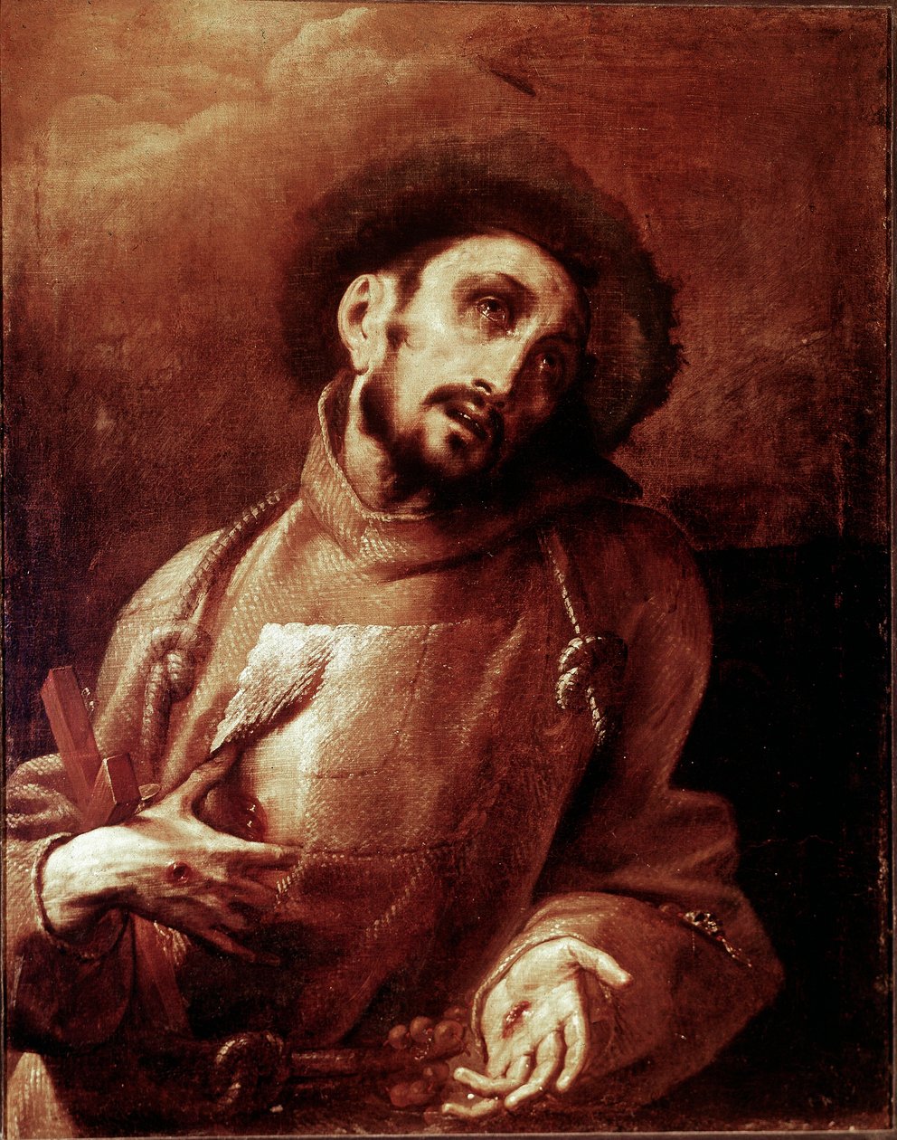 Saint Francois av Assisi i extas Målning av Giovan (Giovanni) Battista Crespi dit Il Cerano (ca 1575-1632) Dim.93,5x74 cm Milano, Brera Art Gallery av Giovanni Battista  Crespi