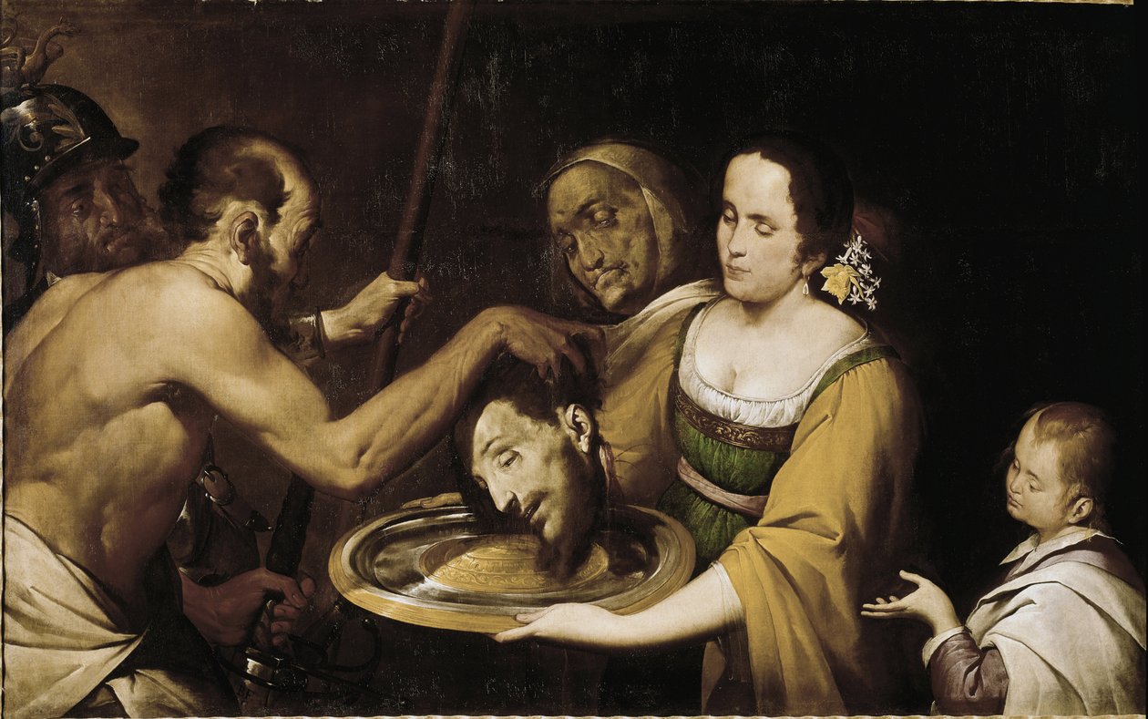 Salome med St John Baptists huvud (olja på duk av Giovanni Battista  Crespi