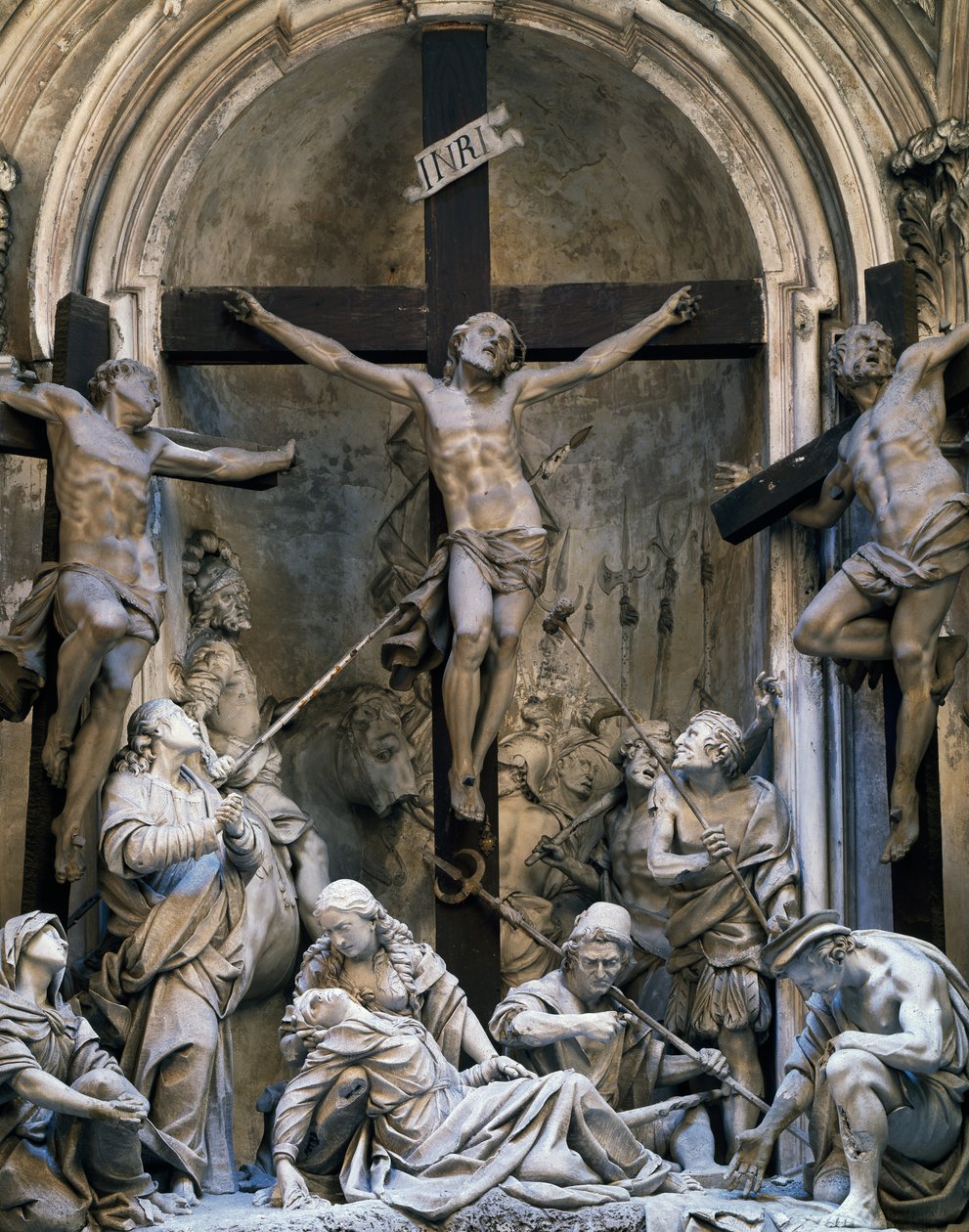 Passion, grupp av skulpturer av Giovanni Battista Barberini (cirka 1625-1691), 1339-1345, Church of St. Augustine, Cremona, Italien av Giovanni Battista Barberini