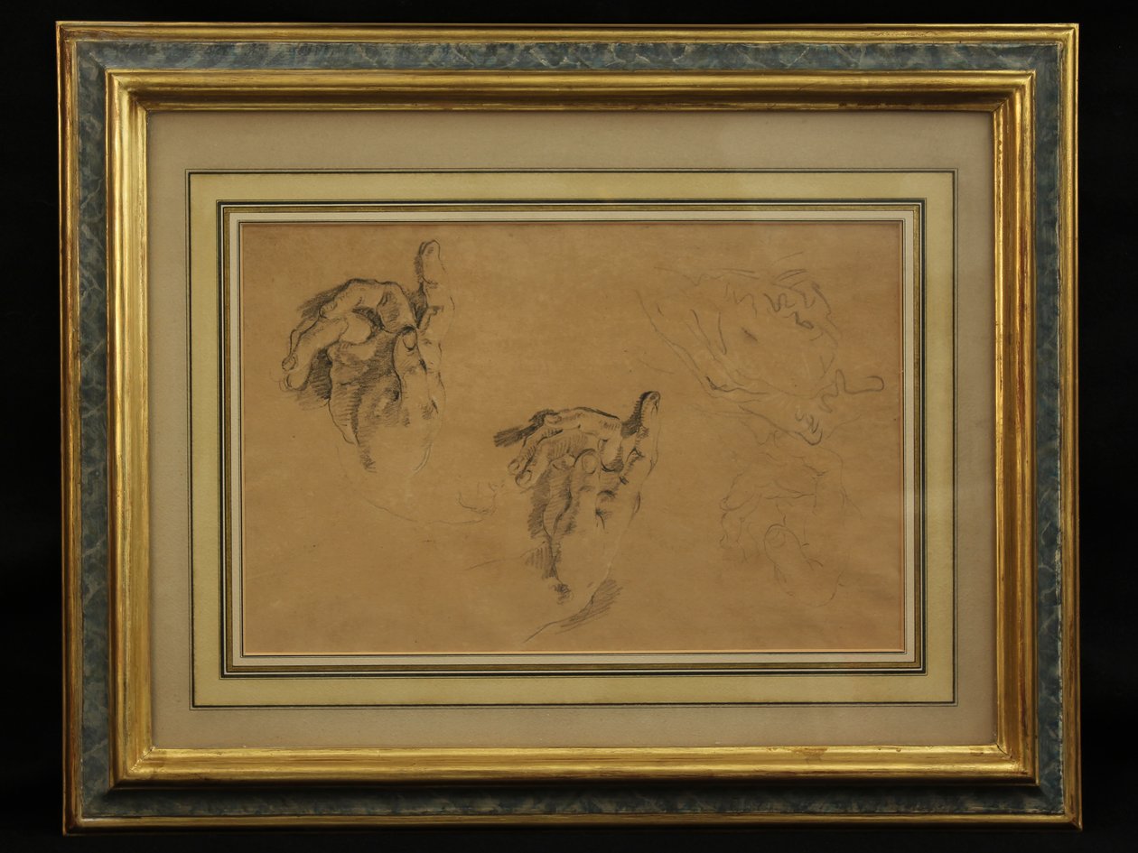 Studie av händer (penna) av Giovanni Battista Tiepolo