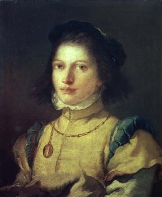 En flicka i 1500-talssidas dräkt av Giovanni Battista Tiepolo