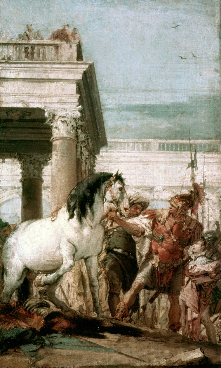 Alexander den store och hans häst Bucephala av Giovanni Battista (1696 1770) Tiepolo