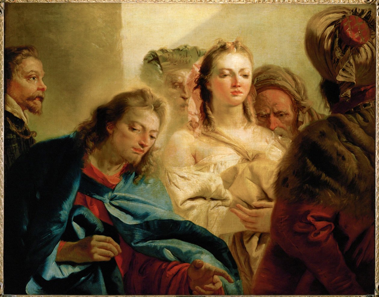 Kristus och äktenskapsbryterskan... av Giovanni Battista (1696-1770) Tiepolo