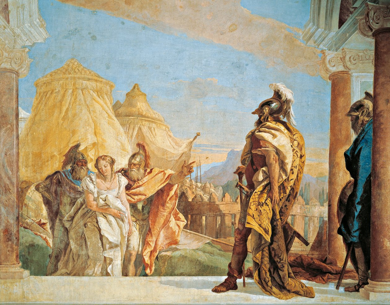 Eurybates och Talthybius leder Briseis till Agamemnon av Giovanni Battista Tiepolo