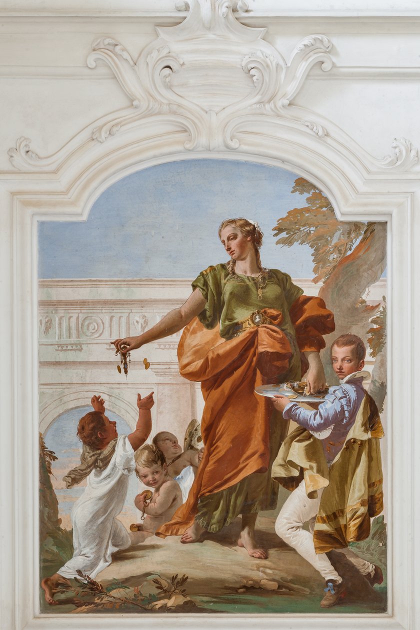 Generositet som delar ut gåvor av Giovanni Battista Tiepolo